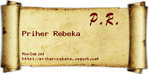 Priher Rebeka névjegykártya